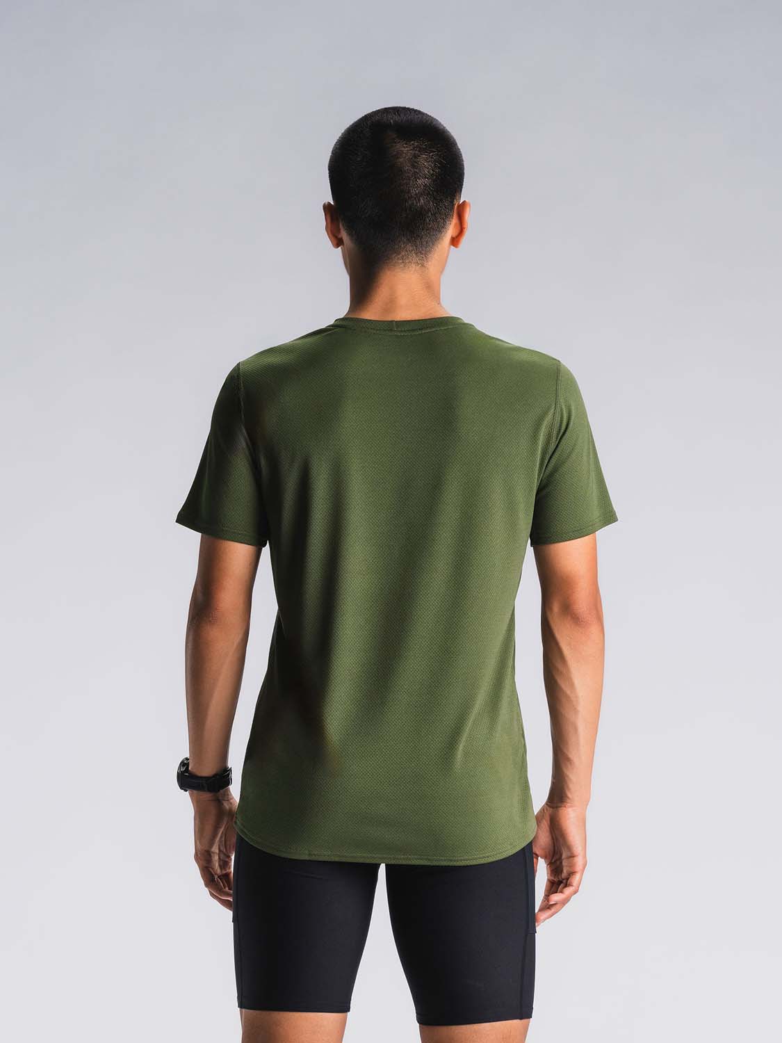 Mens tempo one run t shirt 1033 green 2 v1