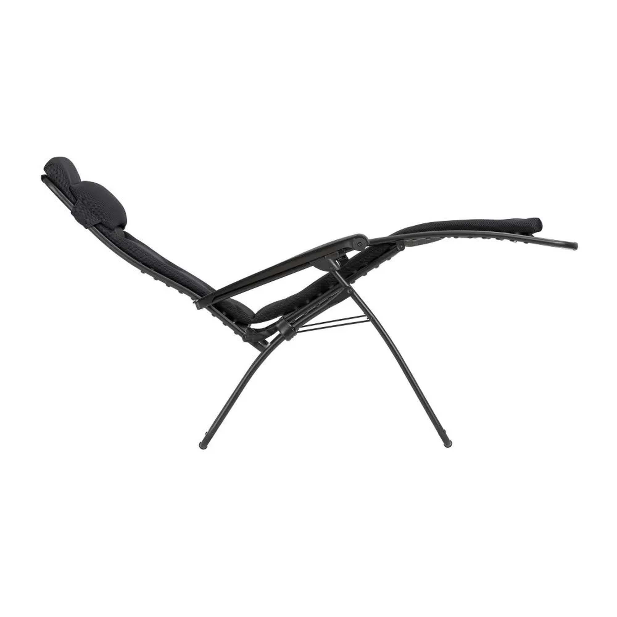 Fauteuil relax matelasse zero gravite rsx clip noir acier tube noir lfm2058 6135 6