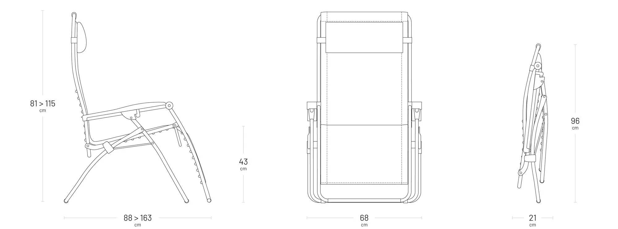 Dimensions rsx clip aircomfort rectangle cm lafuma mobilier 2023