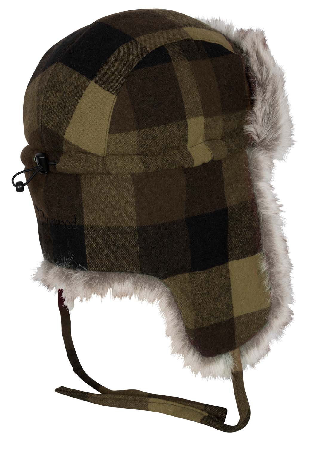 1420 101 06 pinewood classic checked fur hat green black 6344 