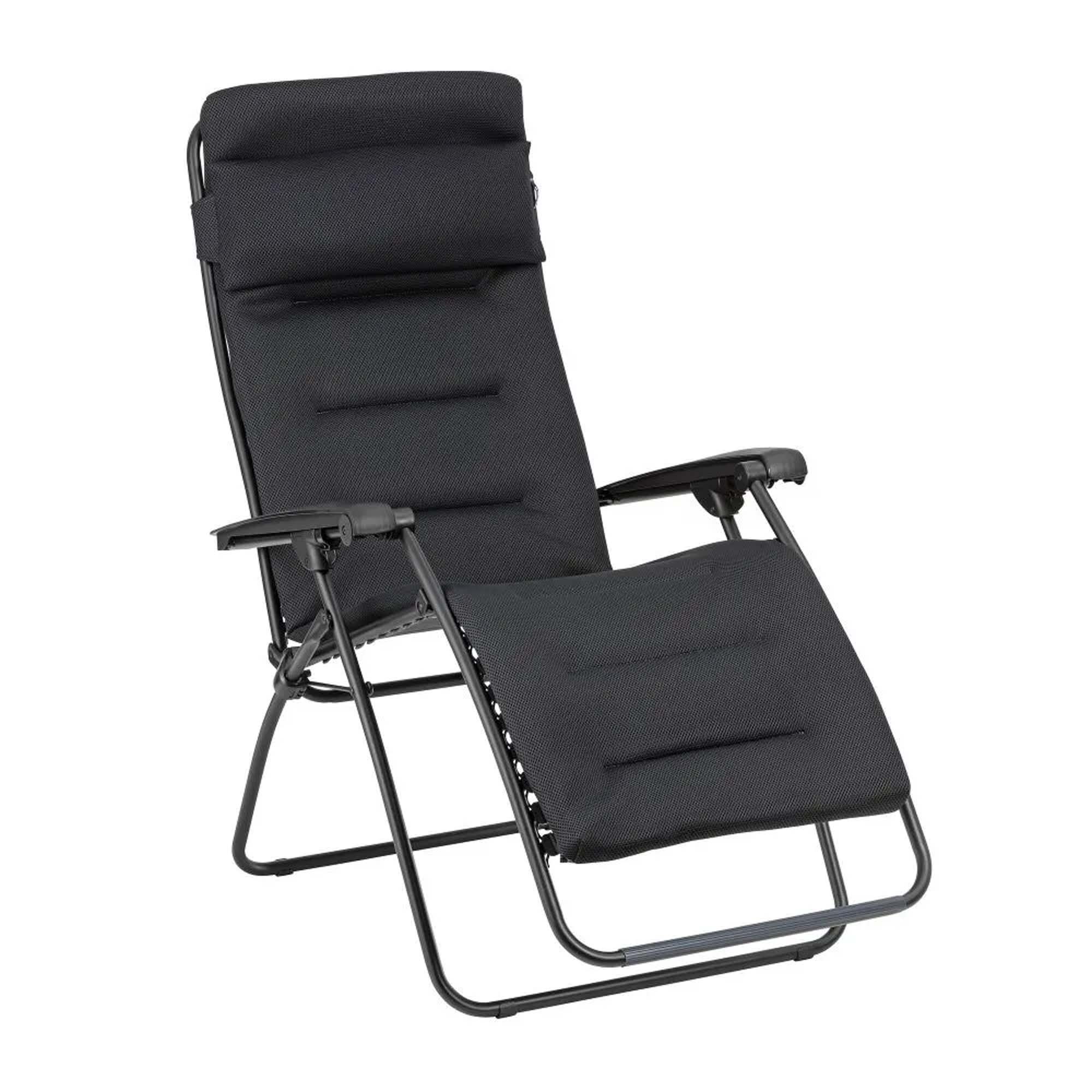 Fauteuil relax matelasse zero gravite rsx clip noir acier tube noir lfm2058 6135 1