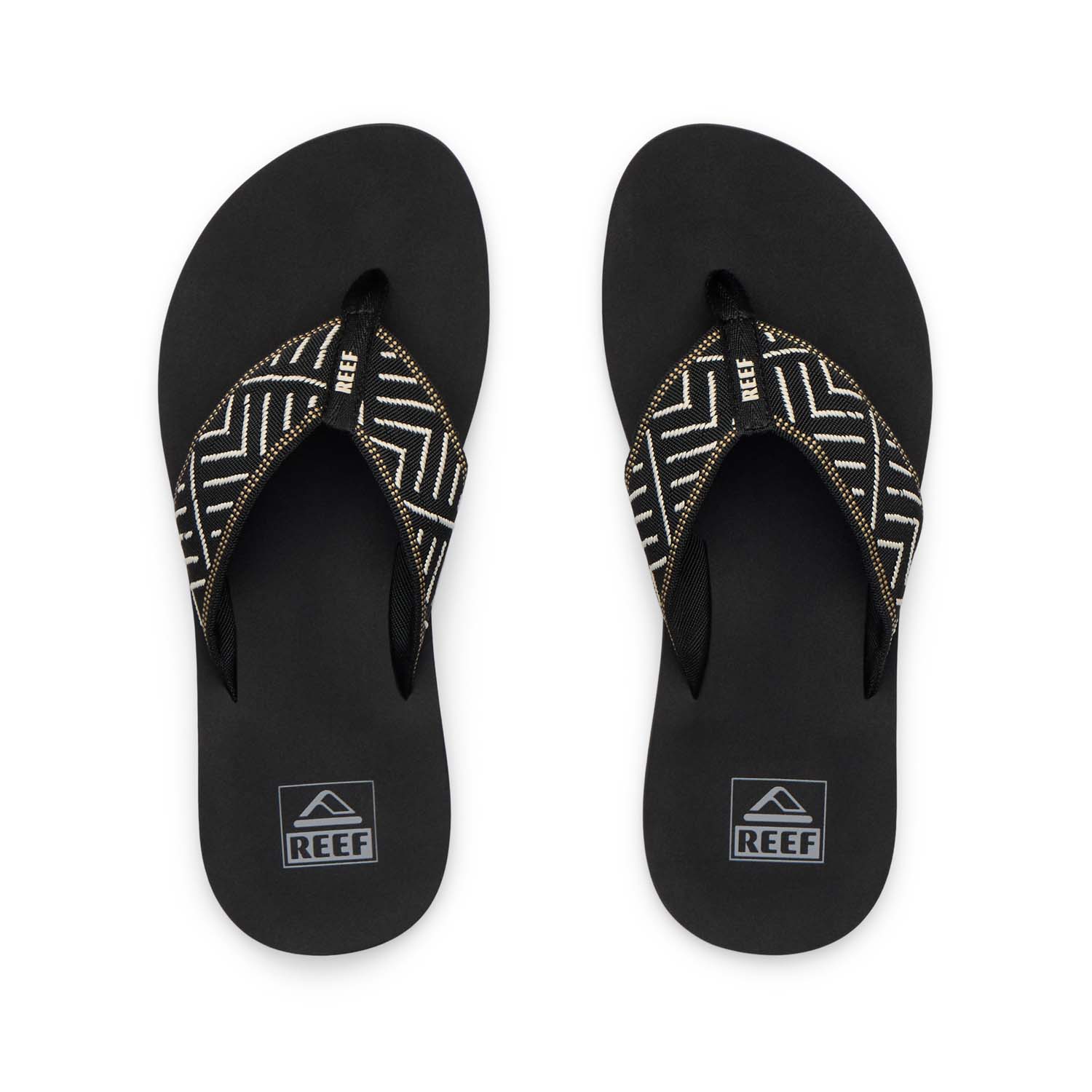 Cj9415 reef spring woven black cream t wb