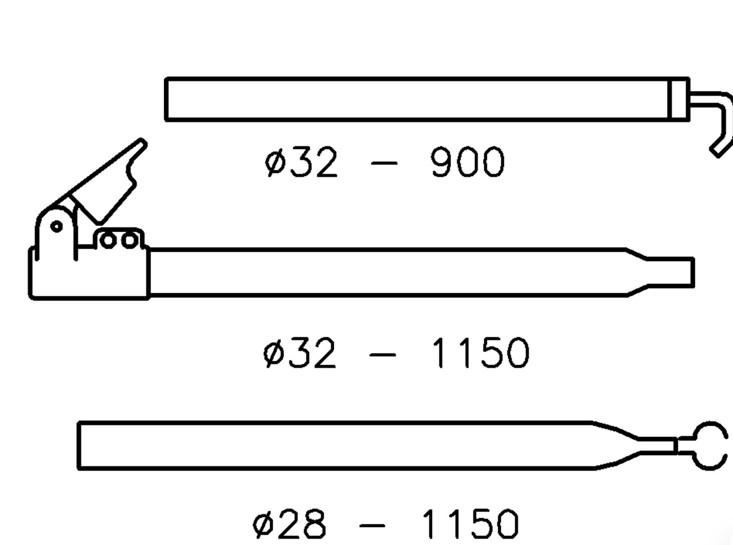 CAMPKING Extra Dakligger 32/28mm, 215-305 cm + Quick Grip