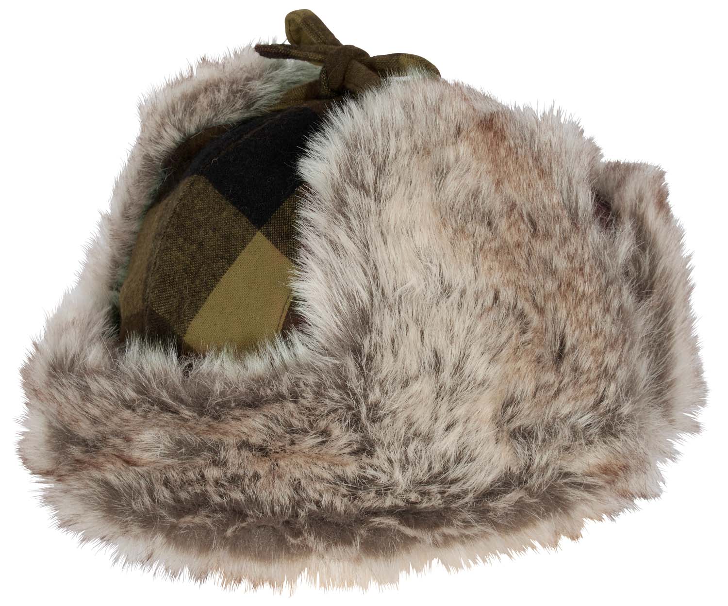 1420 101 07 pinewood classic checked fur hat green black 6345 
