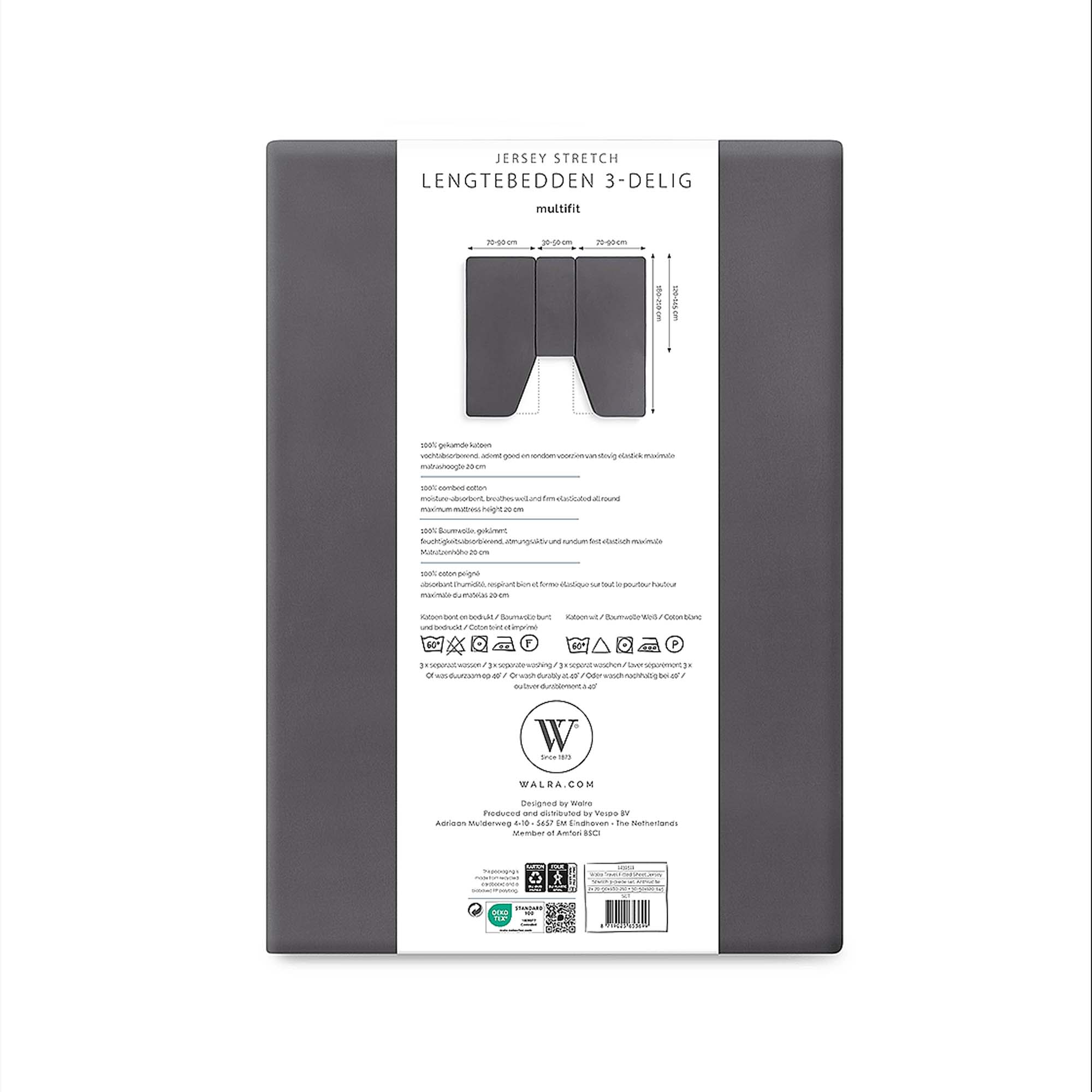 WALRA TRAVEL Jersey Hoeslaken 3-delig