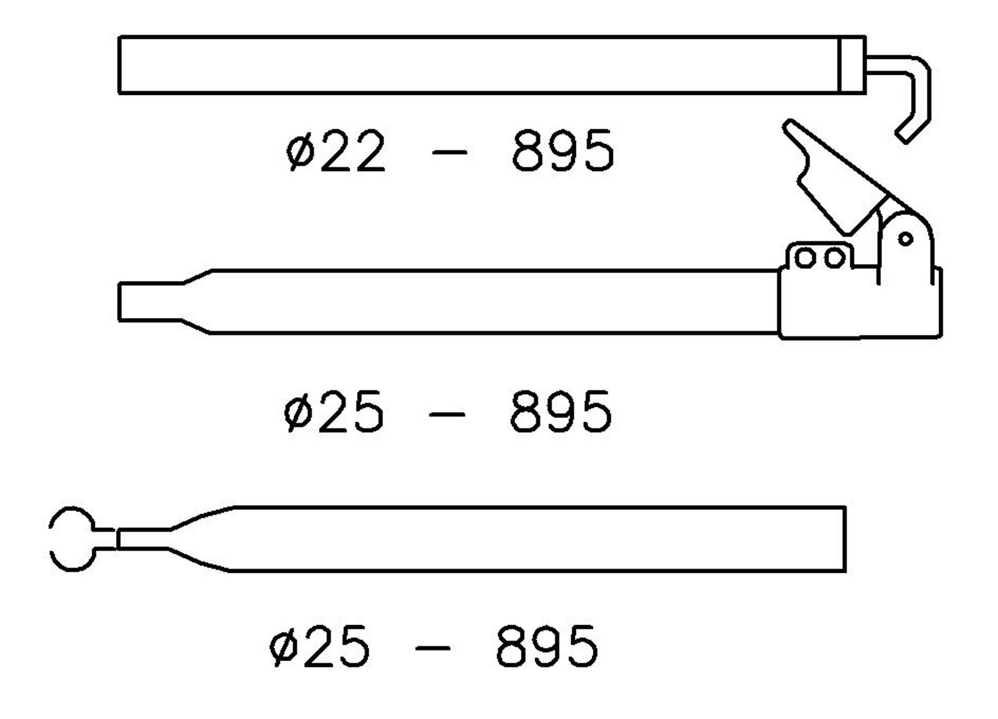 CAMPKING Extra Dakligger - 25/22mm, 170-260 cm + Quick Grip Aluminium
