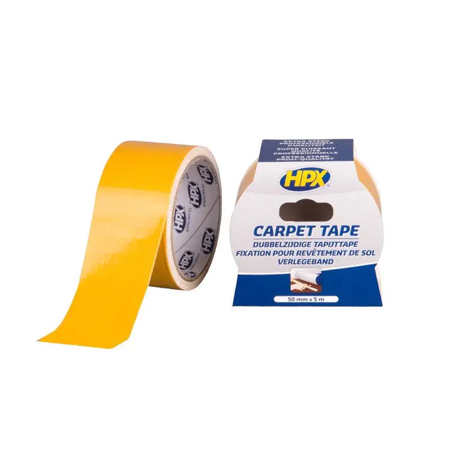 HPX dubbelzijdige 50mmx5m tapijttape-wit 