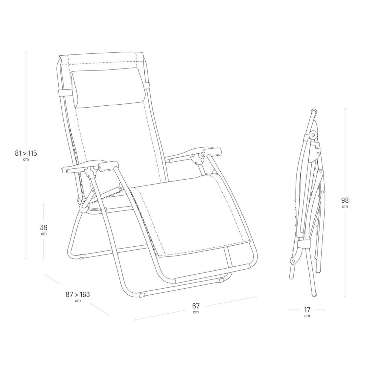 Dimensions rsxa clip batyline square cm lafuma mobilier 2023