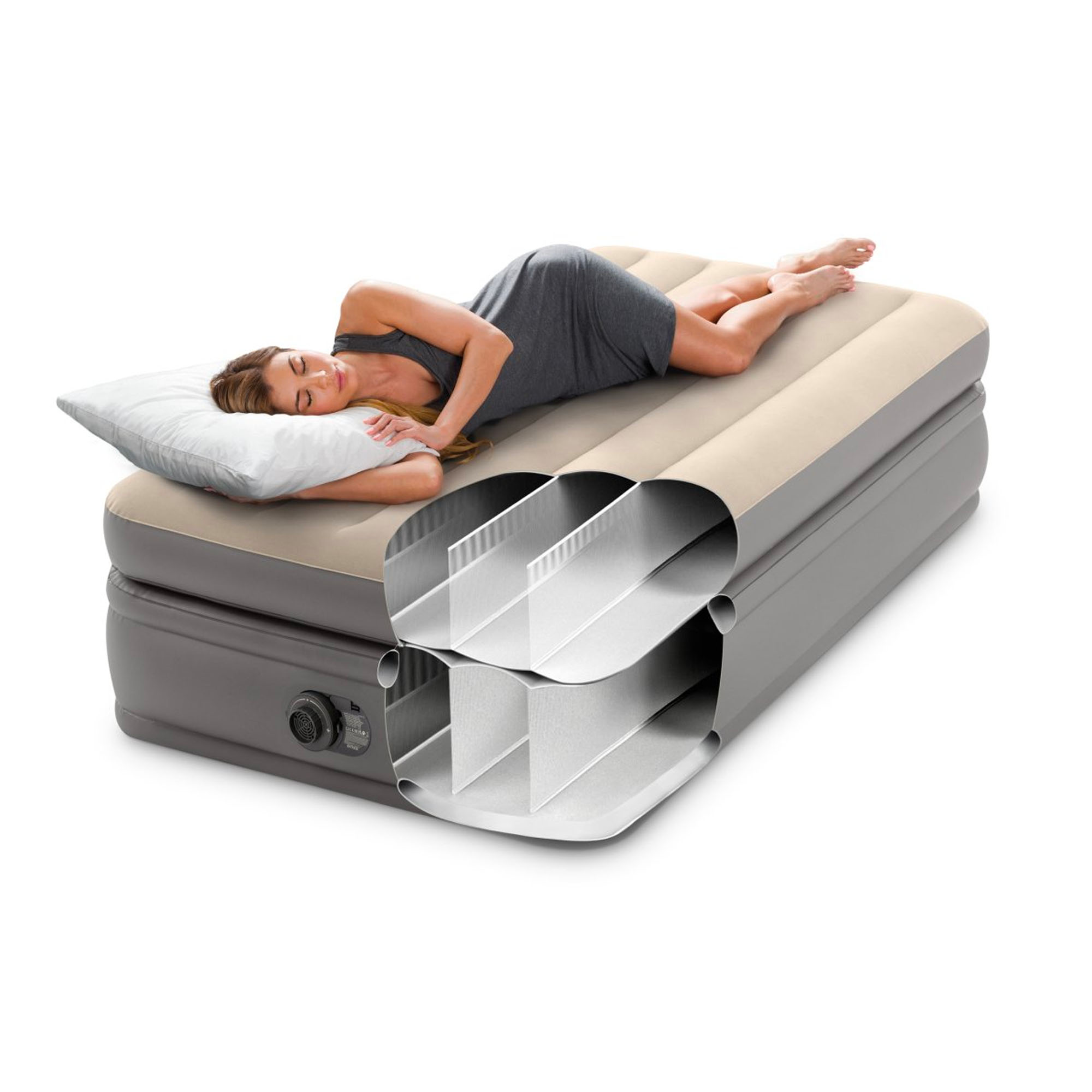 INTEX INTEX Luchtbed Twin Comfort 1-Persoons met ingebouwde pomp INTEX INTEX Luchtbed Twin Comfort 1-Persoons met ingebouwde pomp