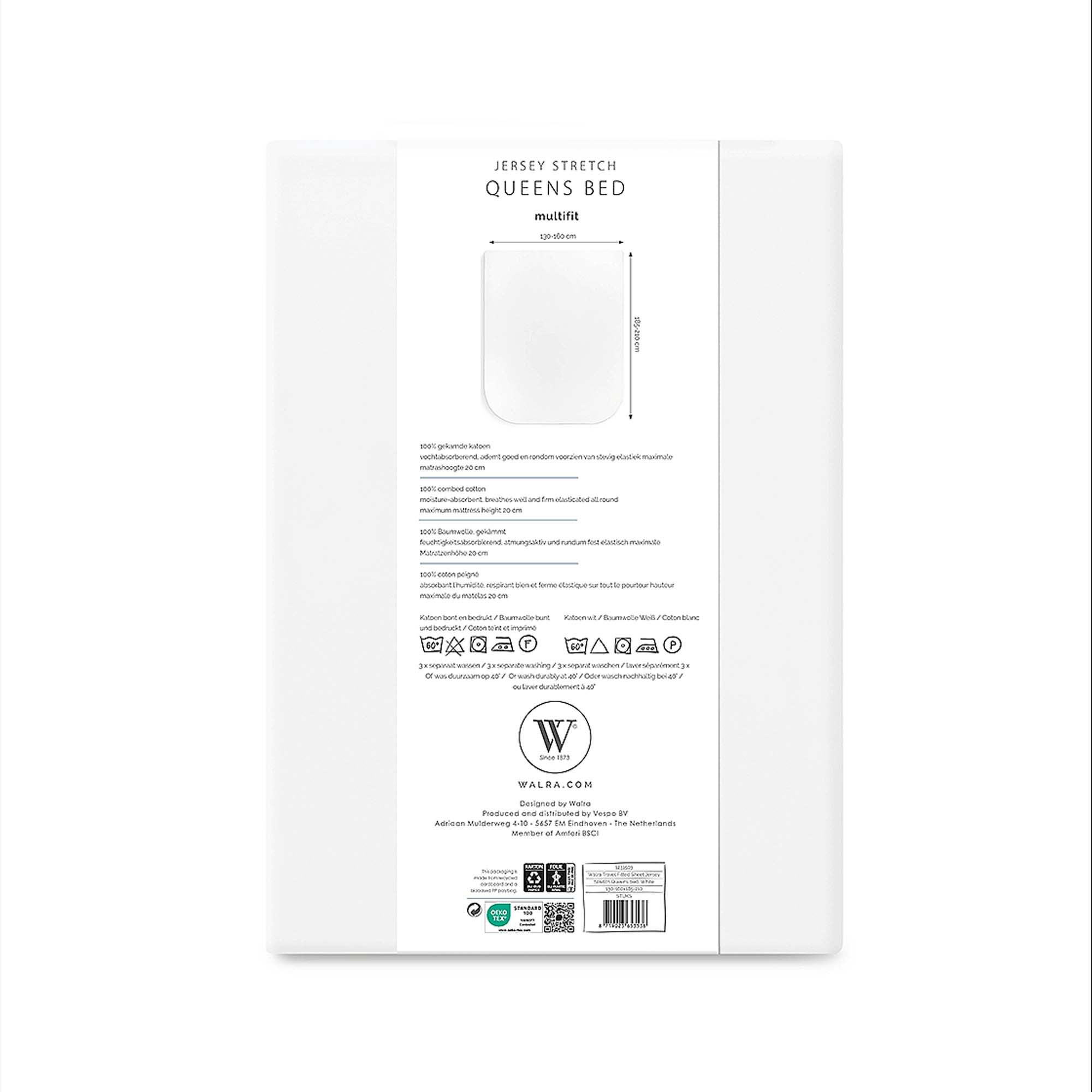 WALRA TRAVEL Jersey Hoeslaken Queensbed