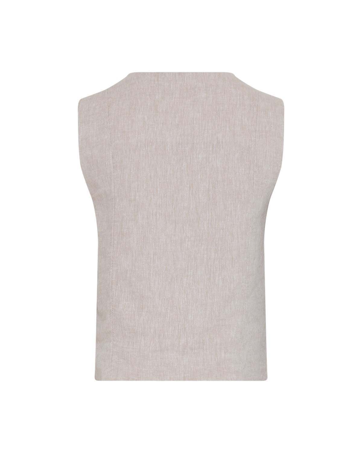 Mschviana ginia v neck waistcoat 19897 2 sand melange
