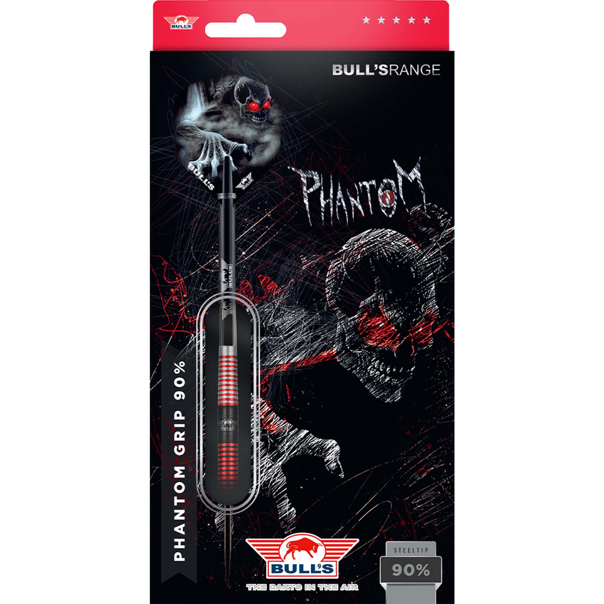 Bu 23125 bulls phantom grip 90 red steeltip packagee