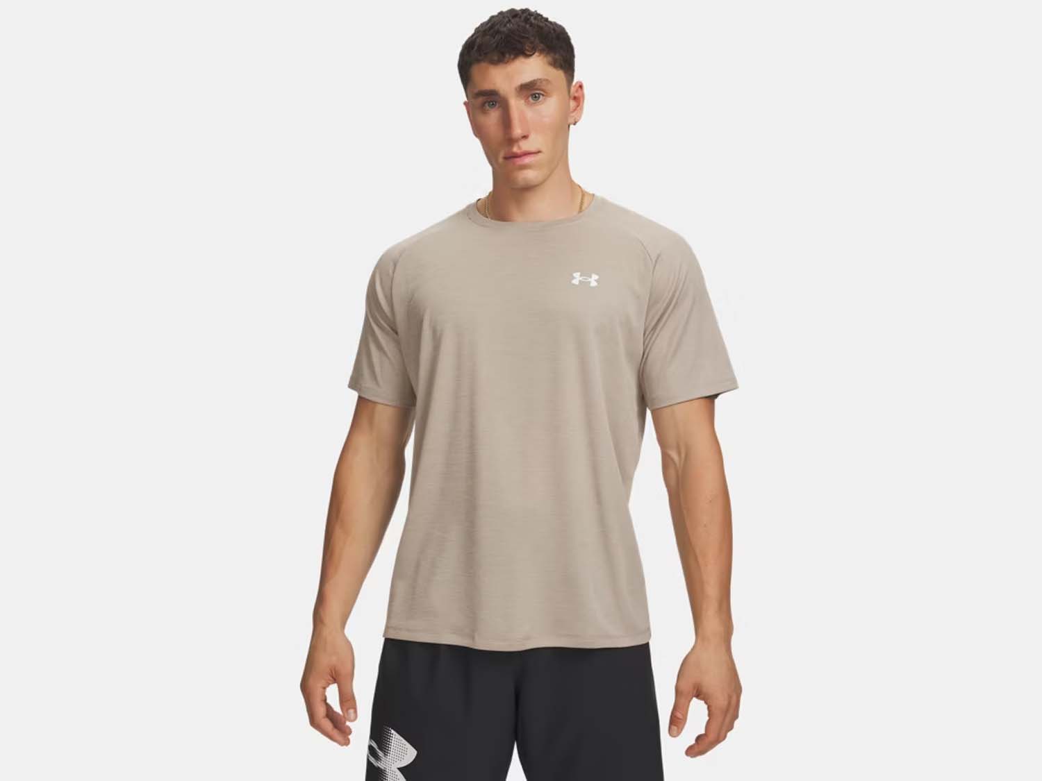UNDER ARMOUR ua tech textured ss-brn sportshirt Heren