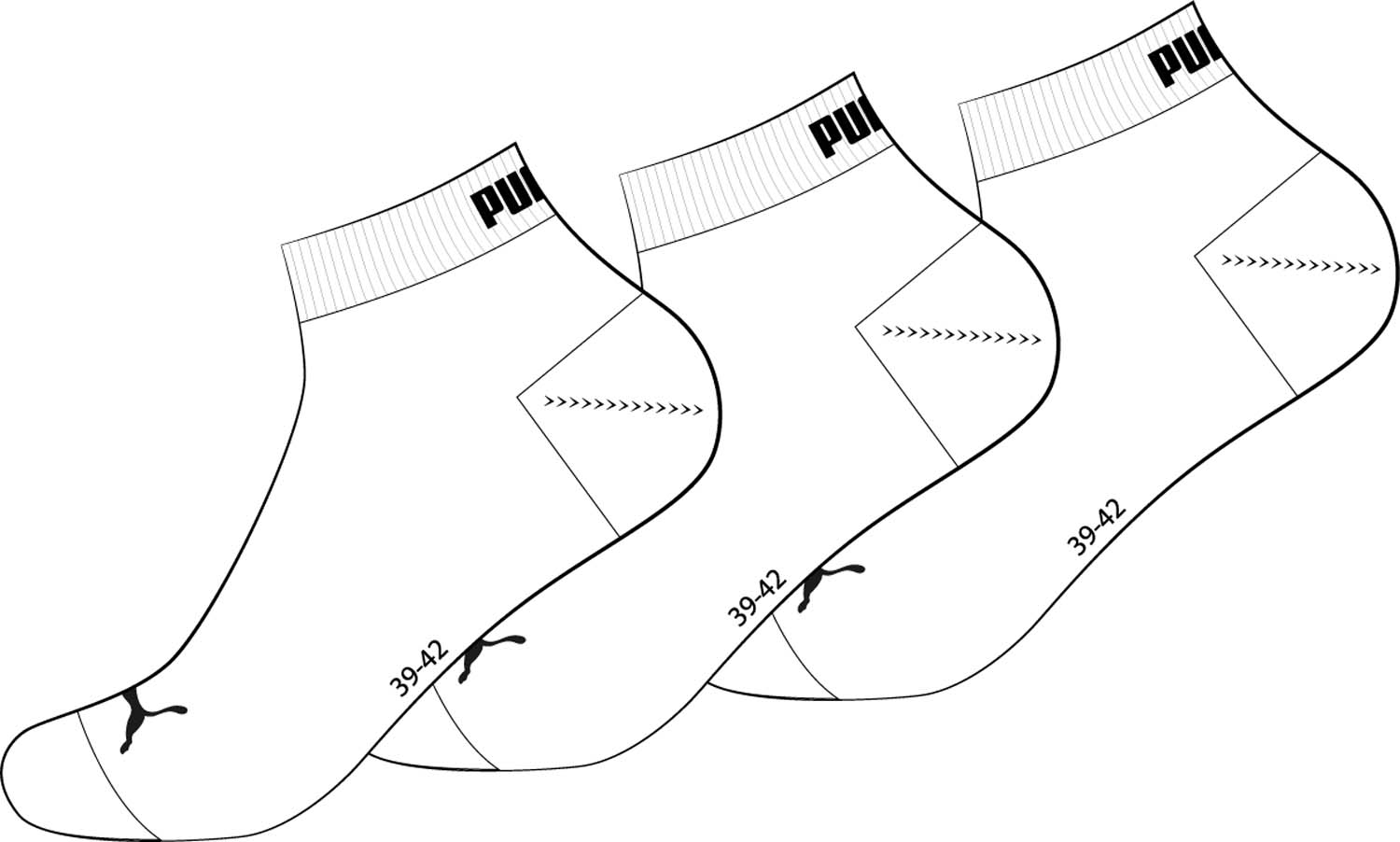 PUMA puma unisex quarter plain 3p Unisex