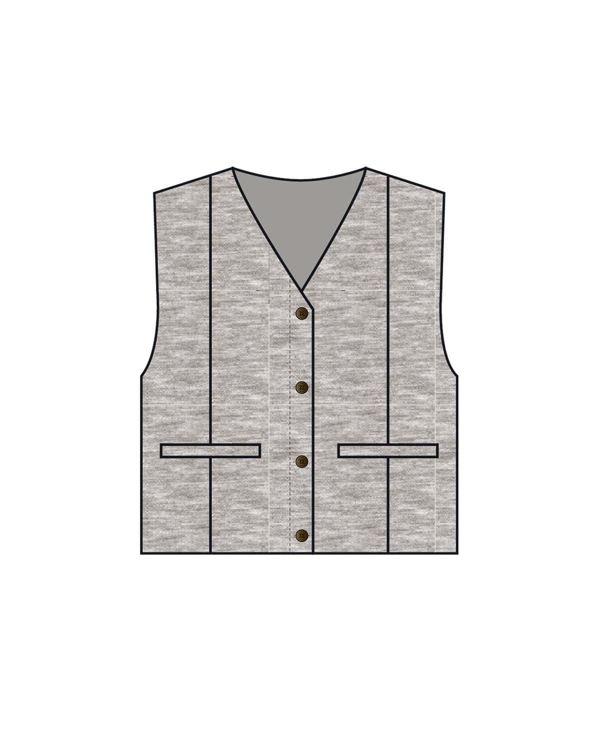 Mschviana v neck waistcoat 19897 1 sand melange