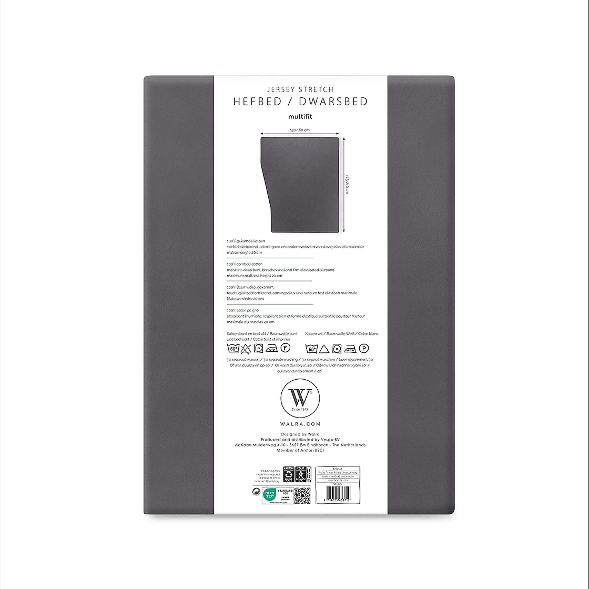 WALRA TRAVEL Jersey Hoeslaken Hefbed/Dwarsbed