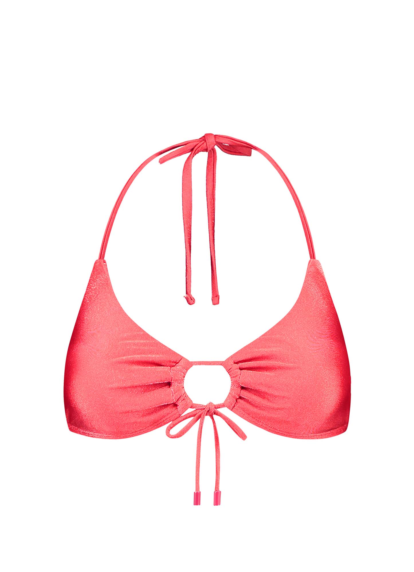 BEACHLIFE Red Shine Triangel met Strik Bikinitop Dames