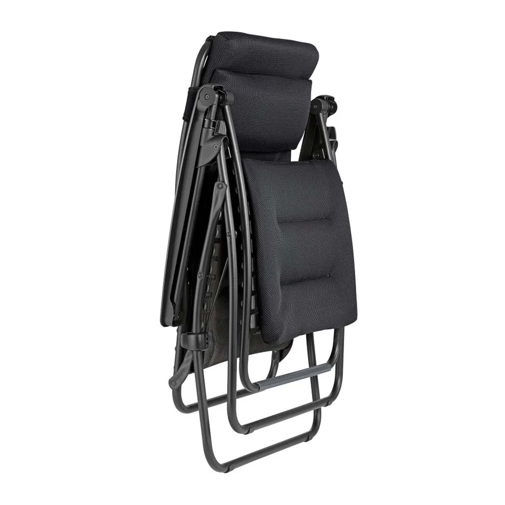 Fauteuil relax matelasse zero gravite rsx clip noir acier tube noir lfm2058 6135 2