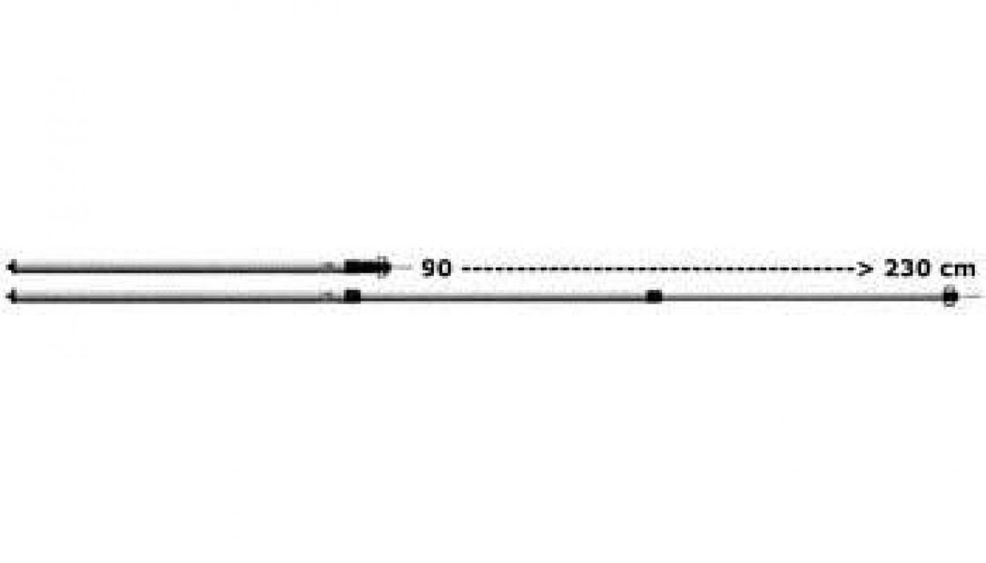 CAMPKING traploos verstelbare tenstok 28mm 90-230cm