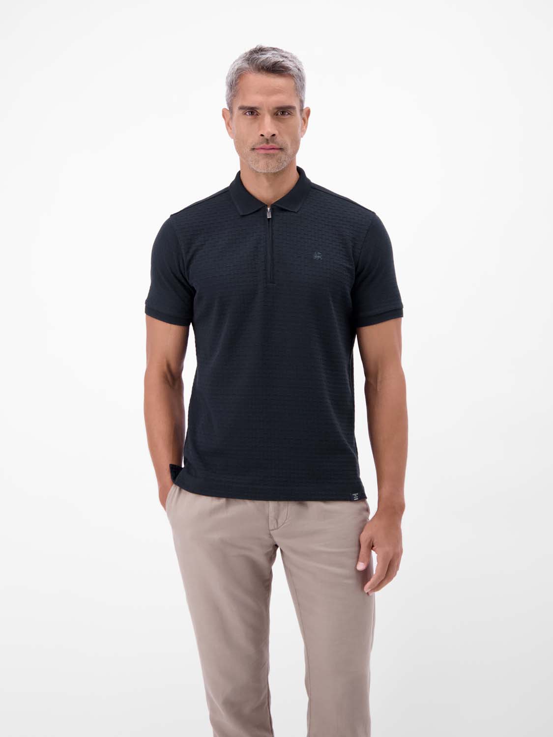 LERROS Poloshirt met ritssluiting Heren