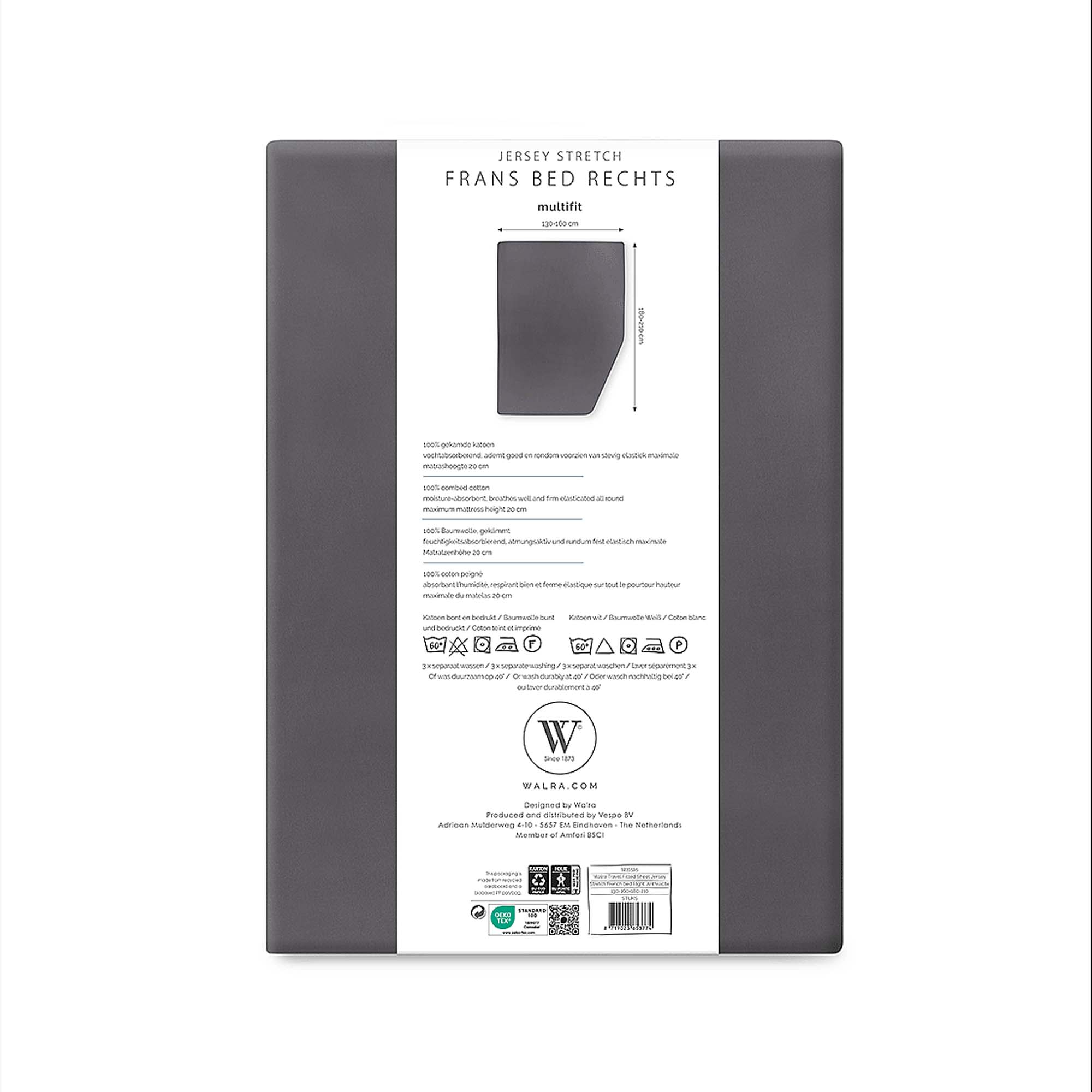 WALRA TRAVEL Jersey Hoeslaken Frans Bed Rechts