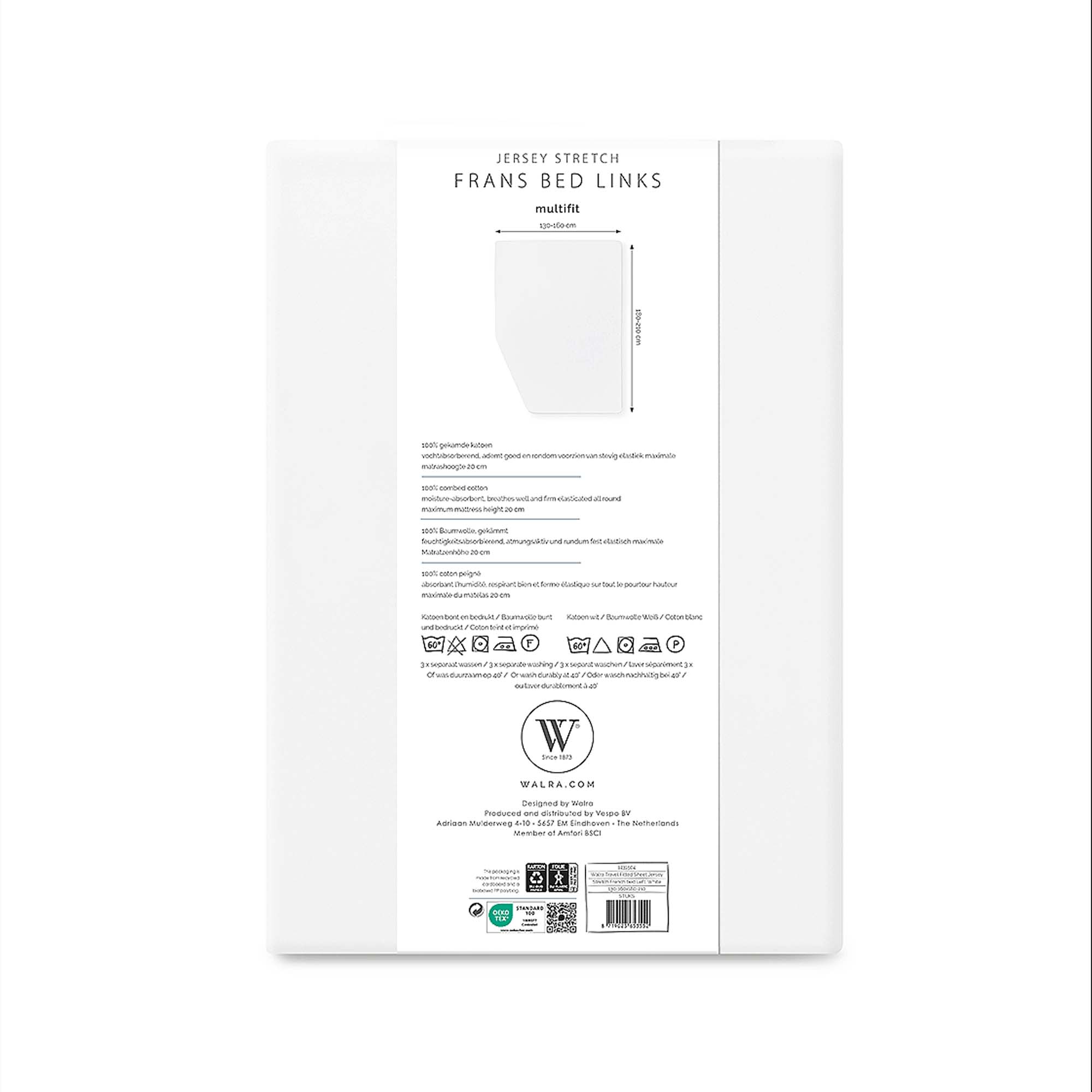 WALRA TRAVEL Jersey hoeslaken Frans Bed Links