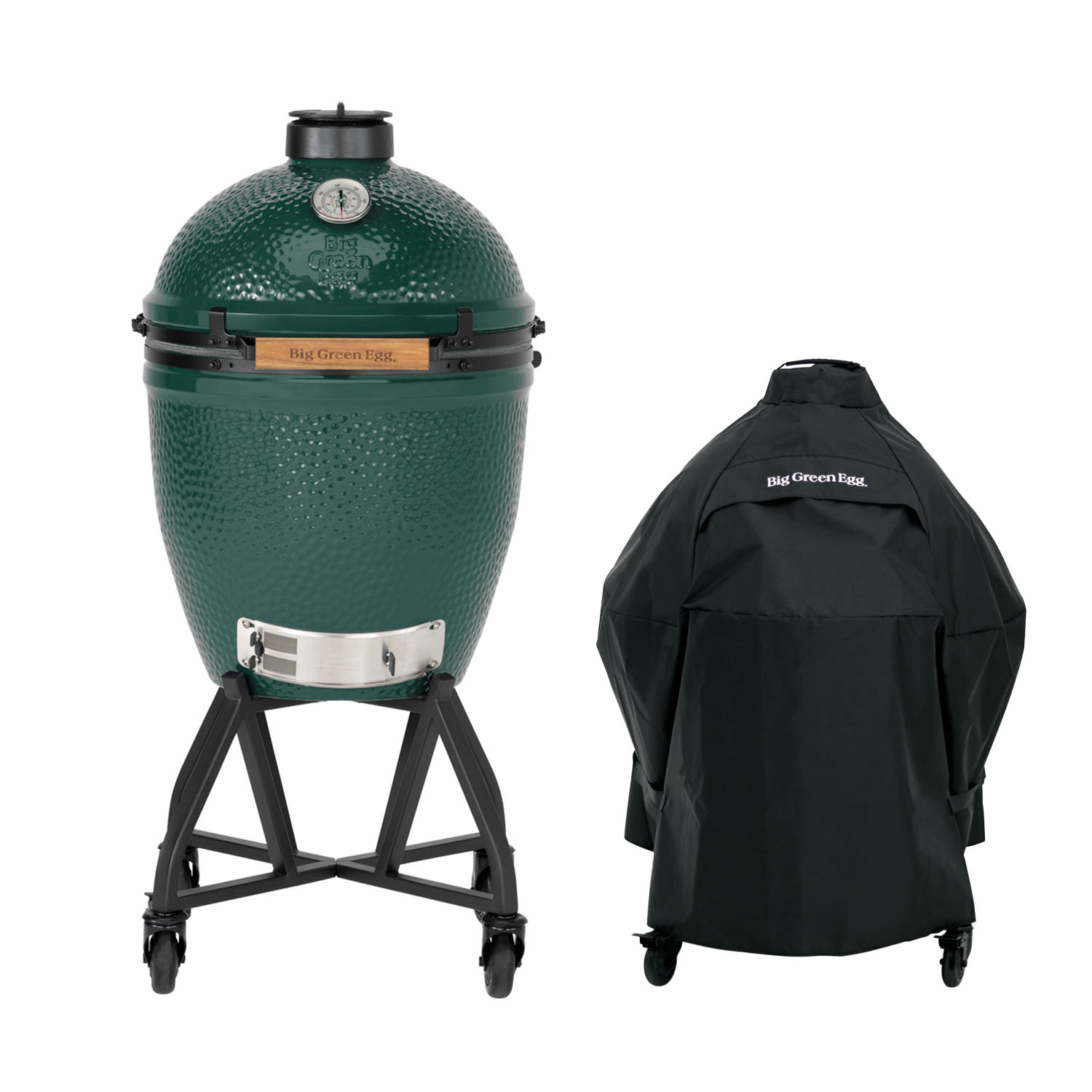 BIG GREEN EGG Large + Geïntegreerd Onderstel met Nest Handler + Hoes