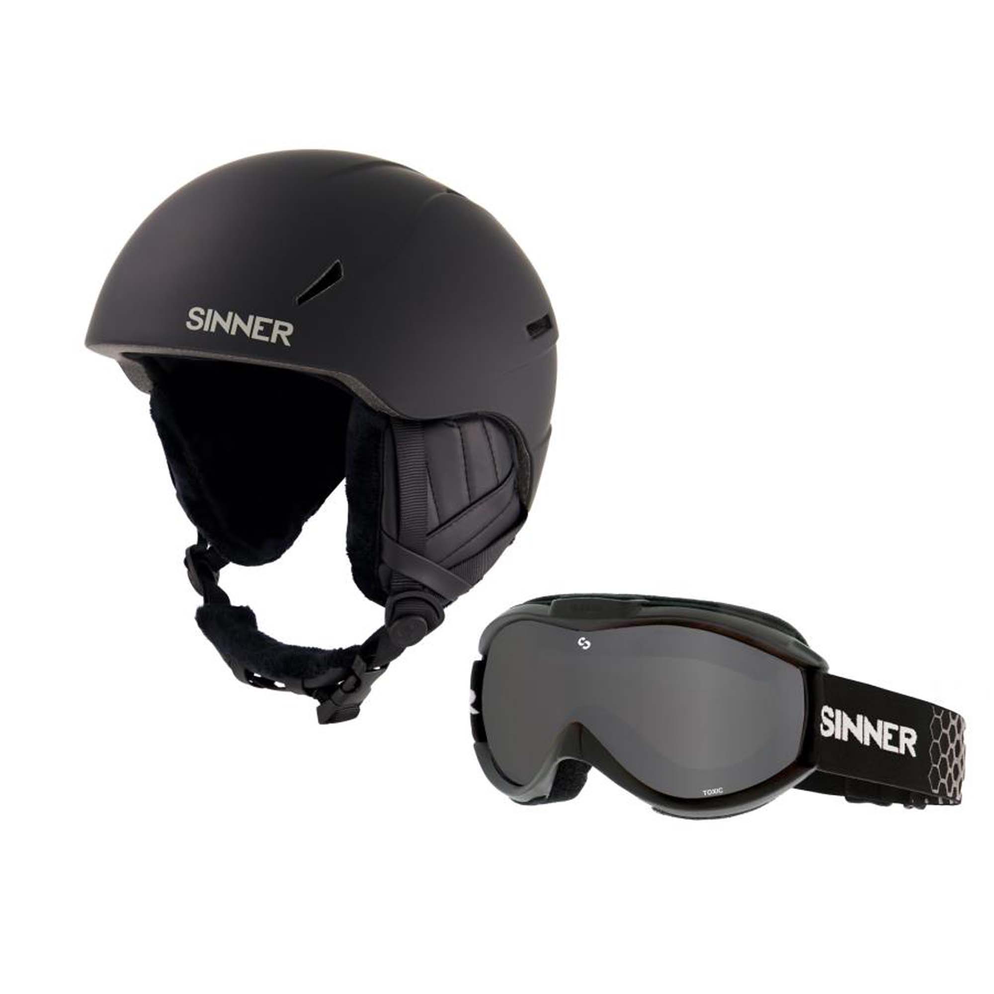 SINNER Combi-Pack Crest Skihelm + Toxic Skibril Unisex
