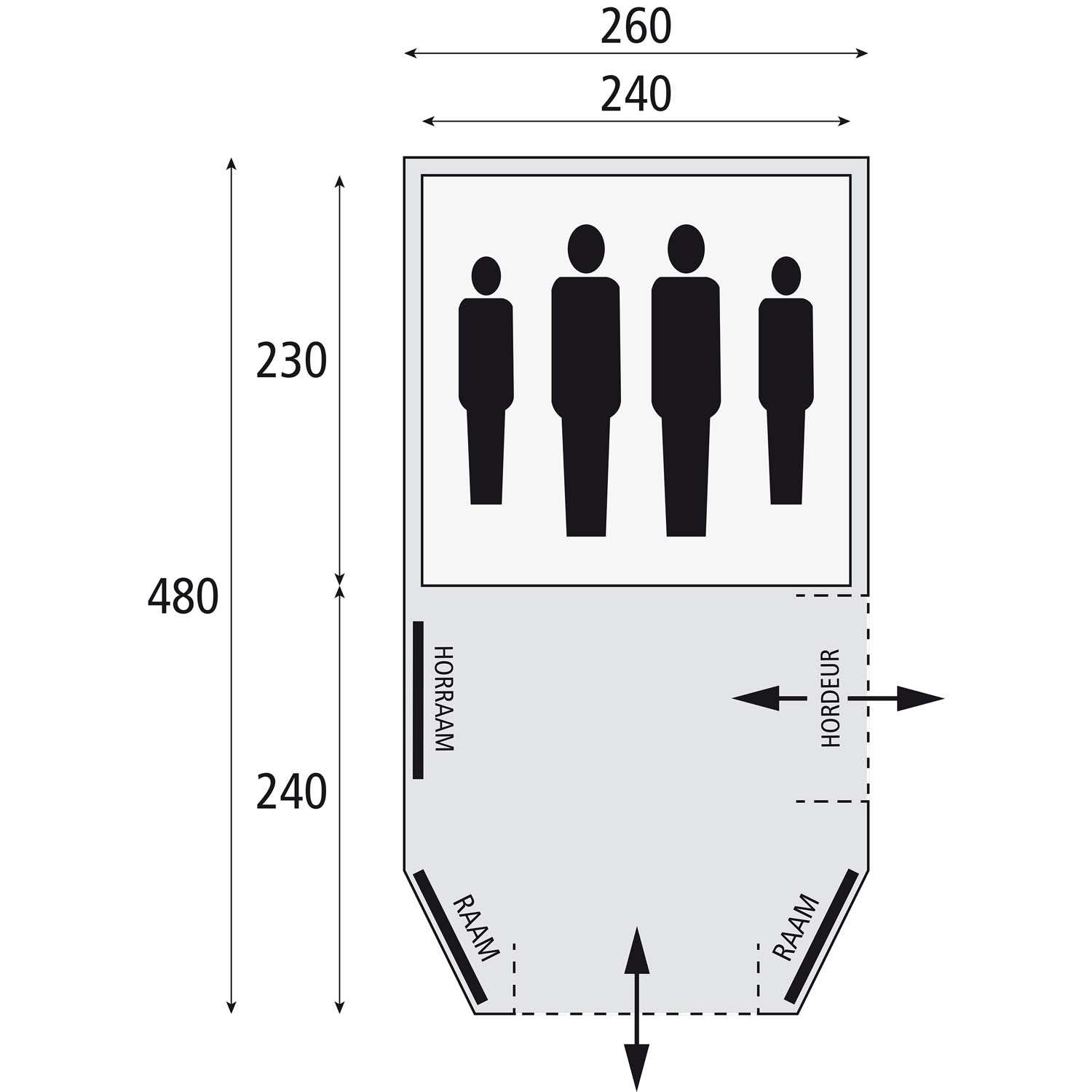 BARDANI Mustang 260 RSTC 4 persoons Tunneltent