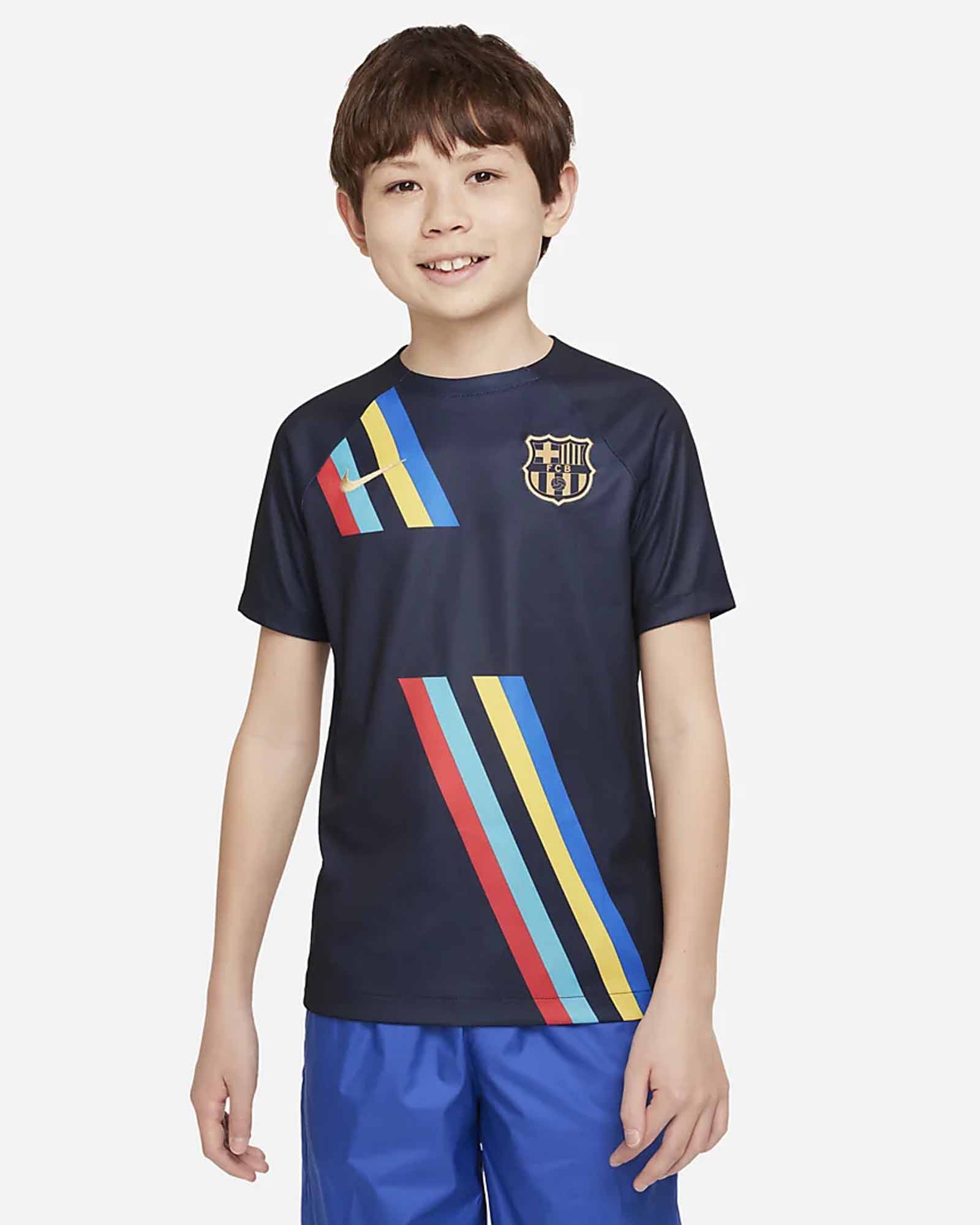 NIKE Fc Barcelona Uit Jongens T-shirt Blauw