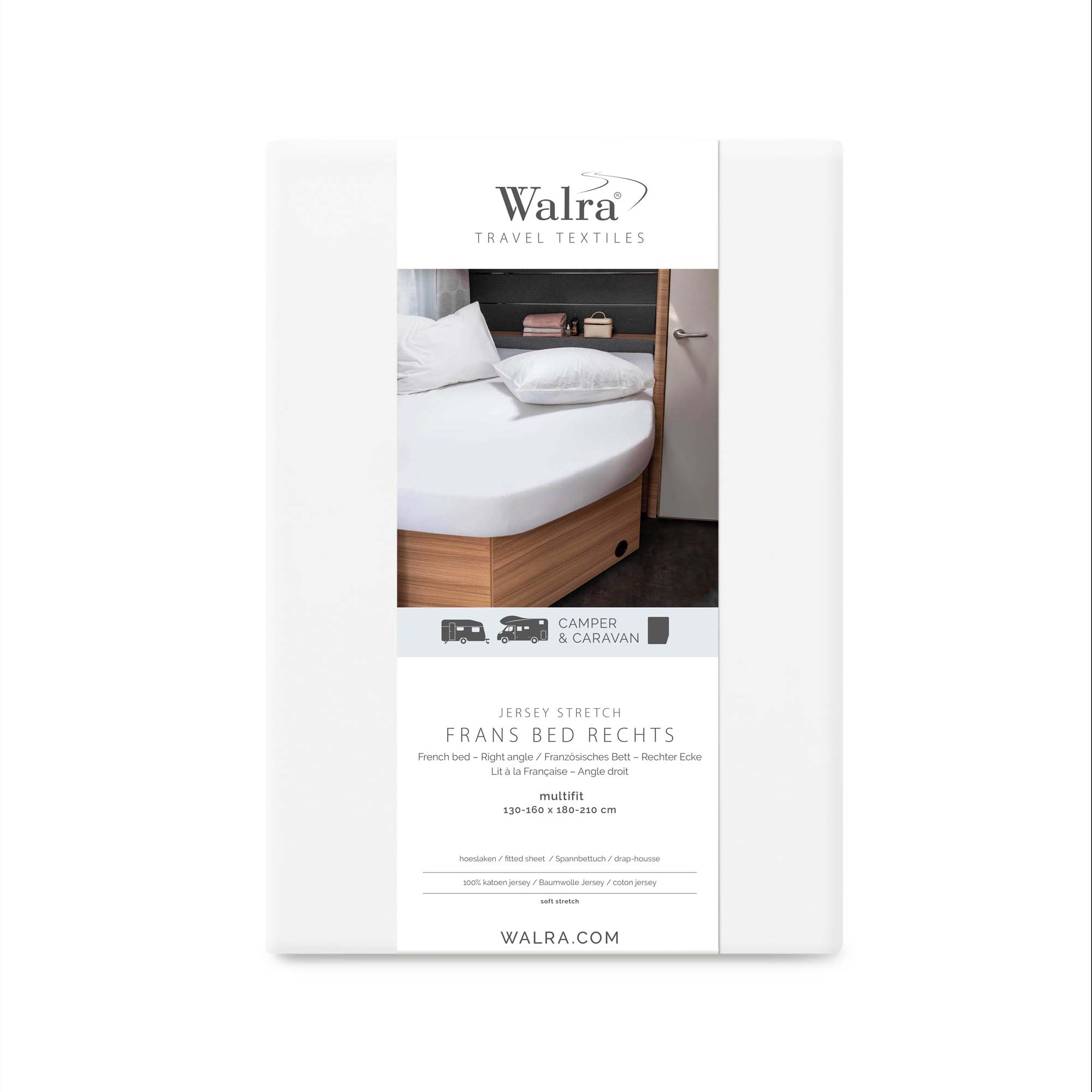 WALRA TRAVEL Jersey hoeslaken Frans bed rechts WALRA TRAVEL Jersey hoeslaken Frans bed rechts