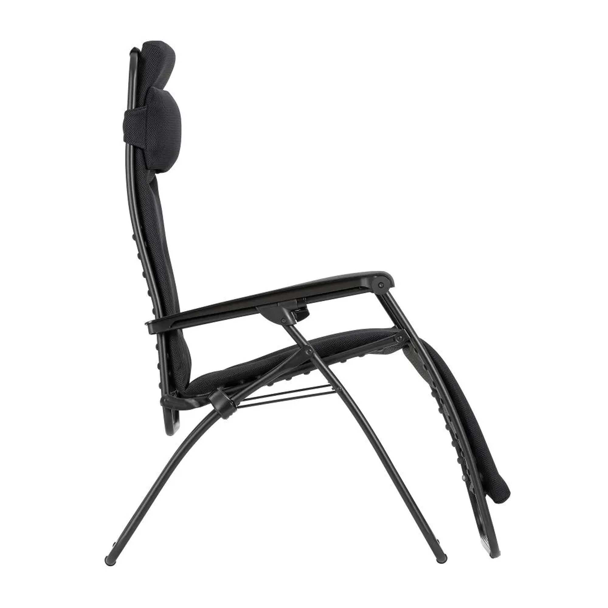 Fauteuil relax matelasse zero gravite rsx clip noir acier tube noir lfm2058 6135 3