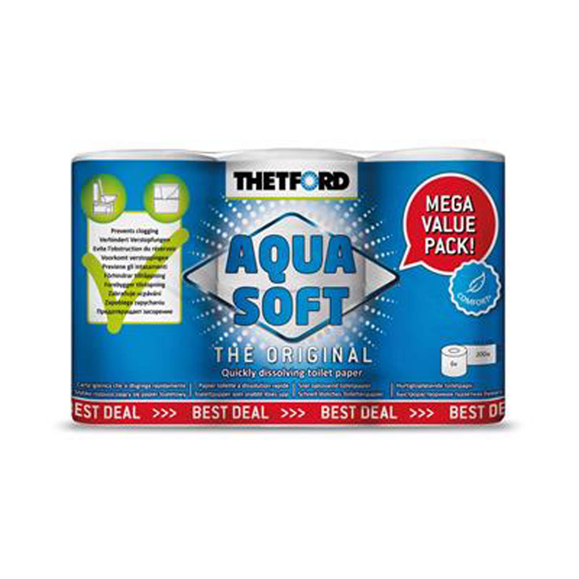THETFORD Aqua Soft Promopack Toiletpapier 6 stuks