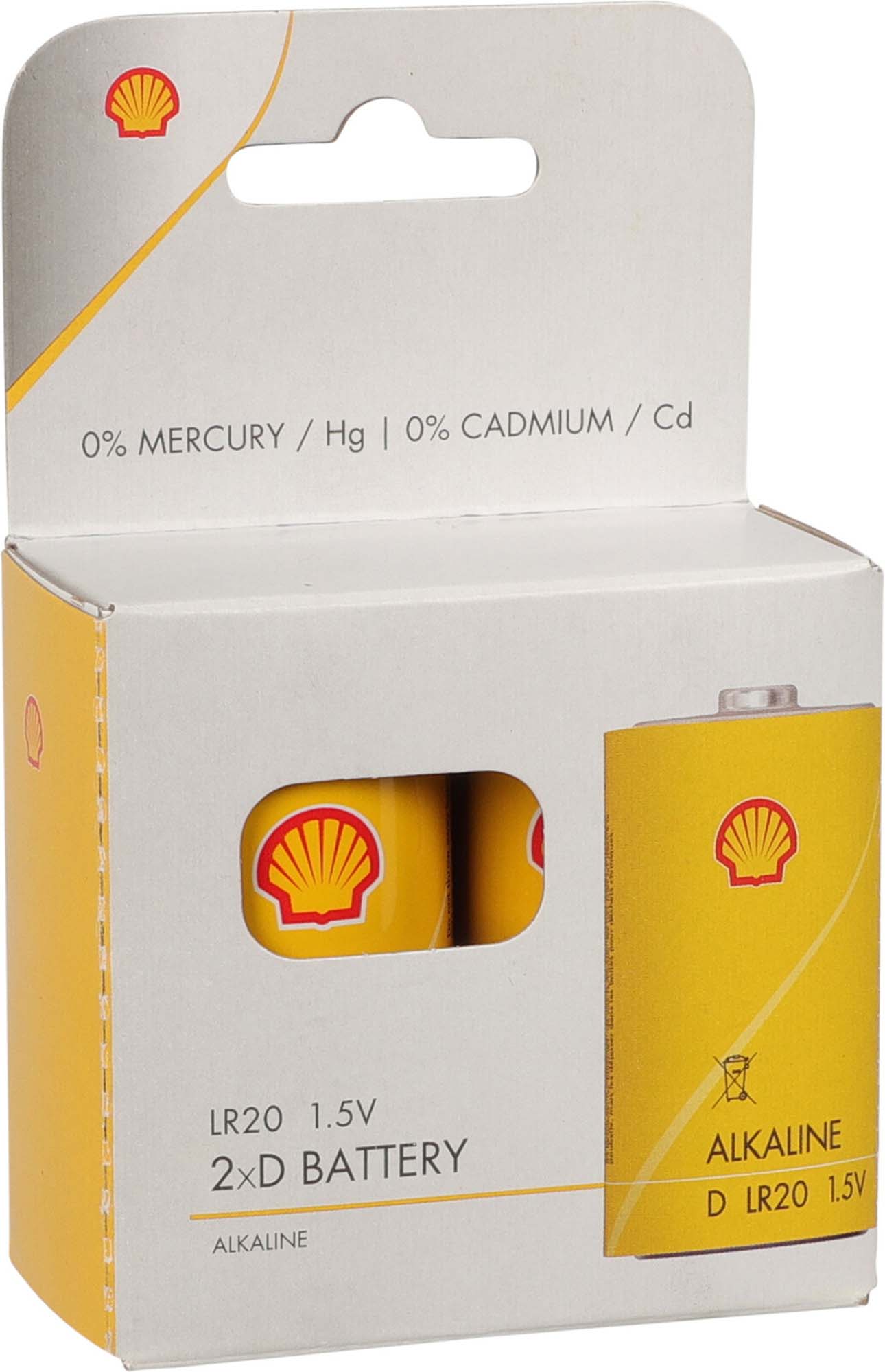 SHELL Batterijen Alkaline D 2 stuks