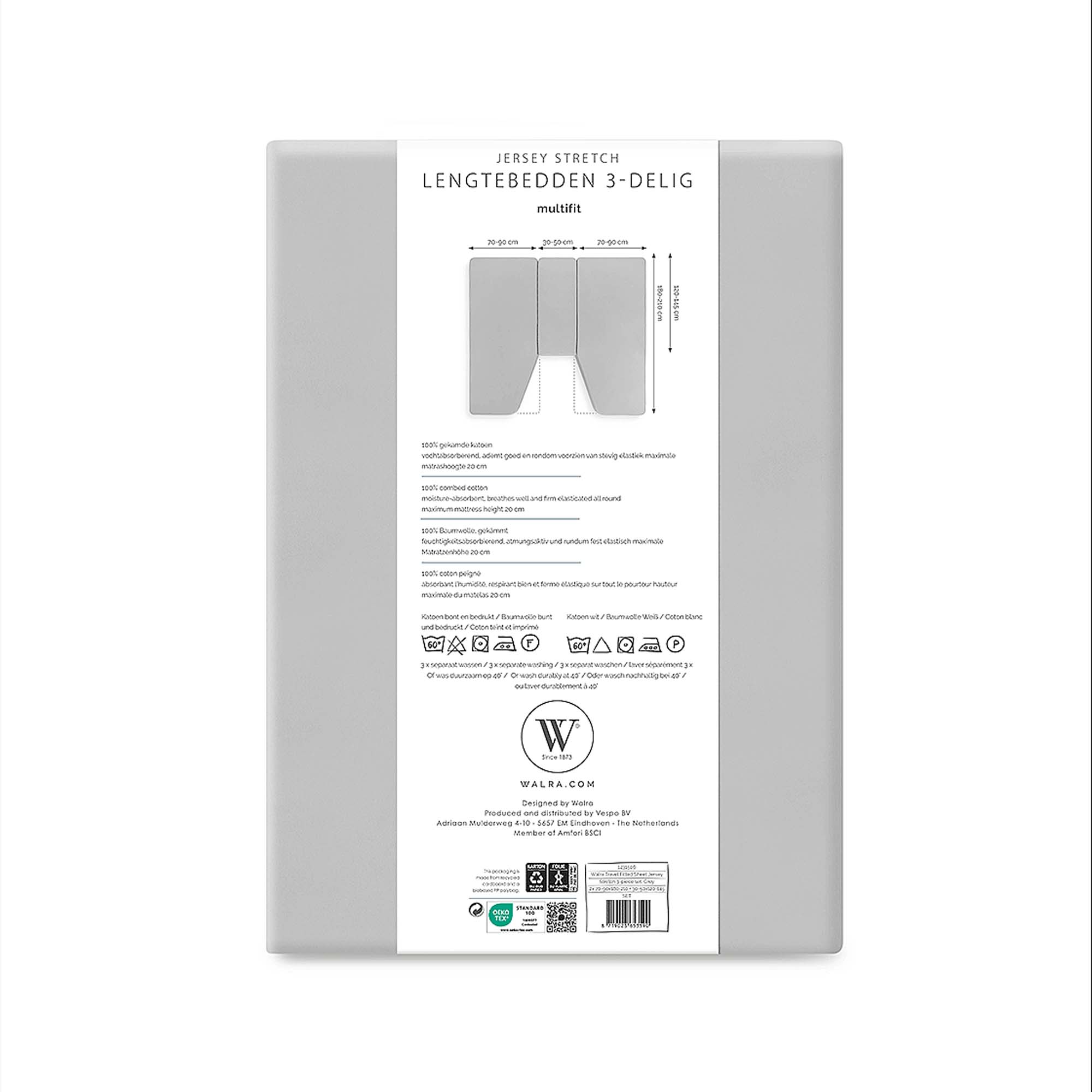 WALRA TRAVEL Jersey Hoeslaken 3-delig