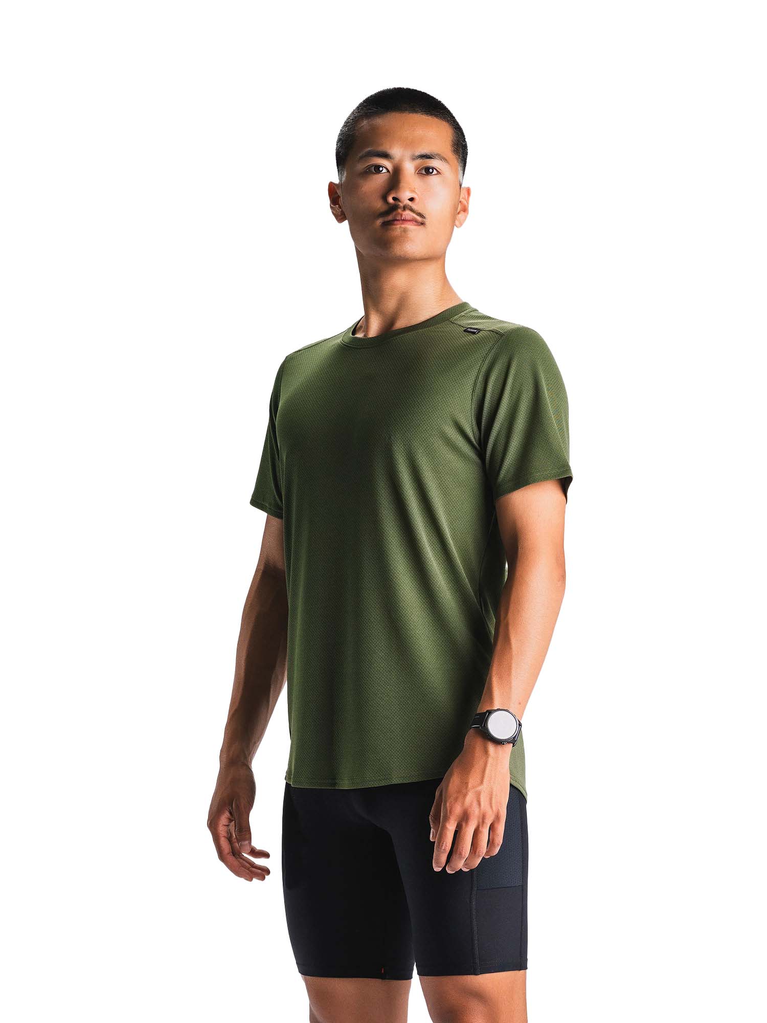 Mens run t shirt 1033 green 1 v1