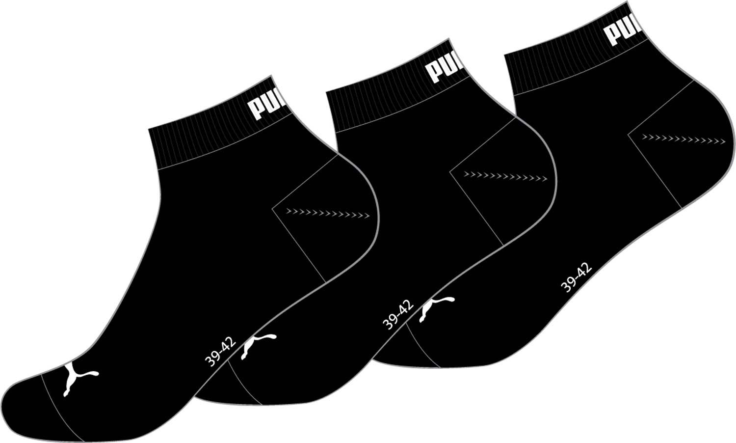 PUMA Quarter Sportsokken 3-Pack Unisex