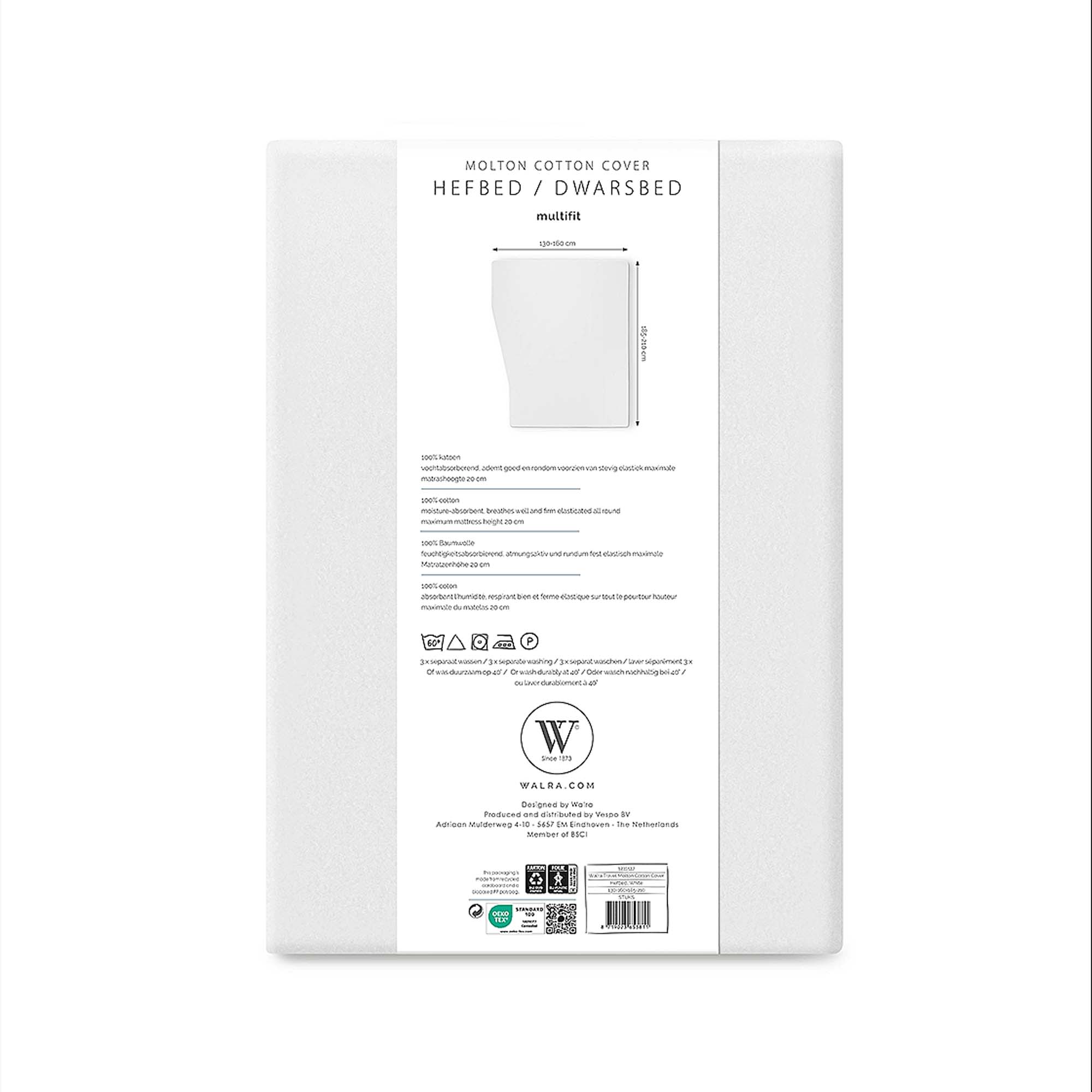 WALRA TRAVEL Molton Matrasbeschermer Hefbed/Dwarsbed